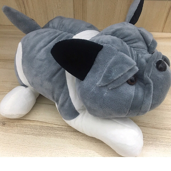 Gấu Bông Chó Mặt Xệ Pitbull Màu Xám Gb174