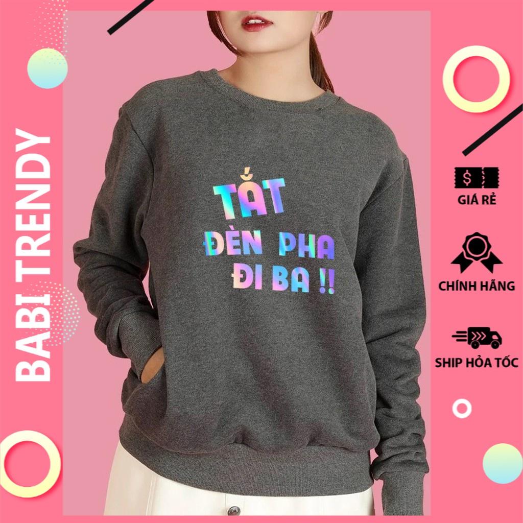 Áo sweater Tắt đèn pha đi ba phản quang unisex nam nữ phong cách hàn quốc form rộng – ST195- babitrendy