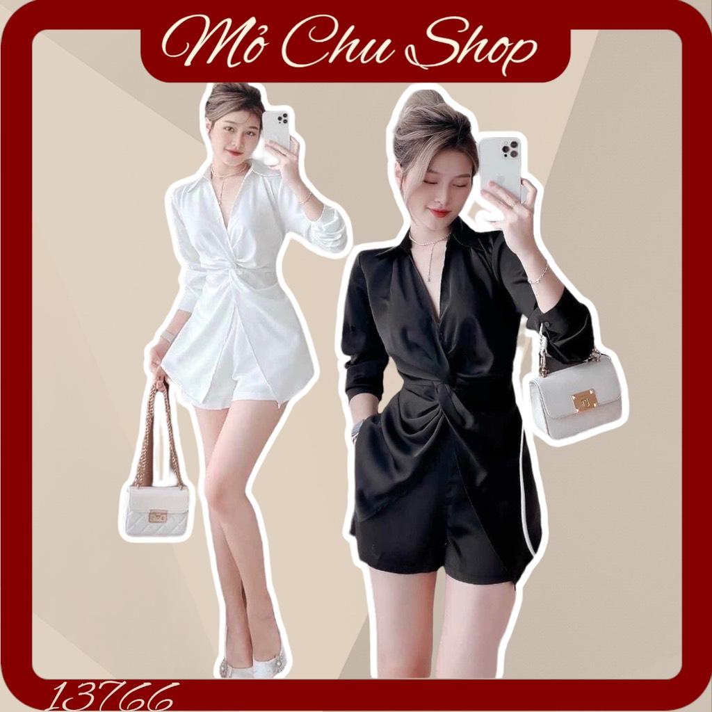 SET SHORT ÁO SOMI XOẮN EO  13766