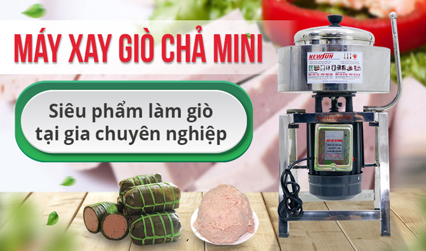 Máy Xay Thịt Làm Giò Chả Ruốc, Xay Cua, Xay Cá NEWSUN 2 Kg/ Mẻ, Inox Cao Cấp - Phù Hợp Với Mô Hình Kinh Doanh Nhỏ - Hàng Chính Hãng