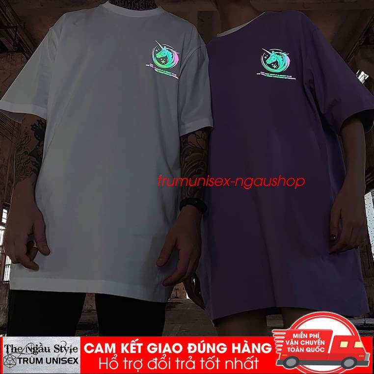 Áo Thun Phản Quang Ngựa 1 sừng Cotton 100% Form Rộng Unisex Nam Nữ Rẻ Đẹp Trùm Unisex aothununisex