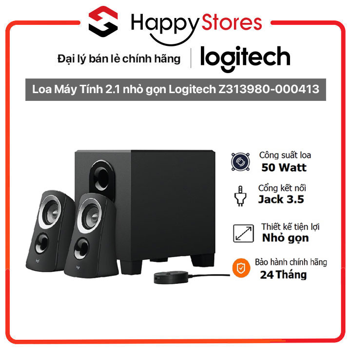 Loa Máy Tính 2.1 nhỏ gọn Logitech Z313 980-000413 - Hàng chính hãng