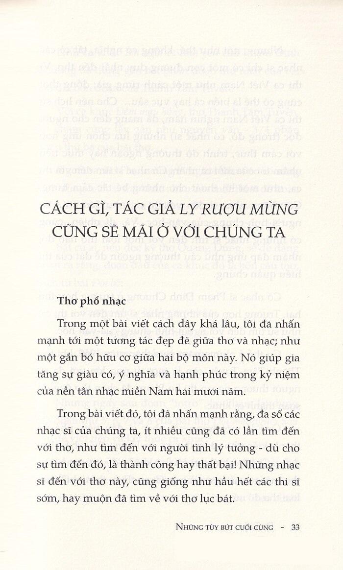 Những Tùy Bút Cuối Cùng
