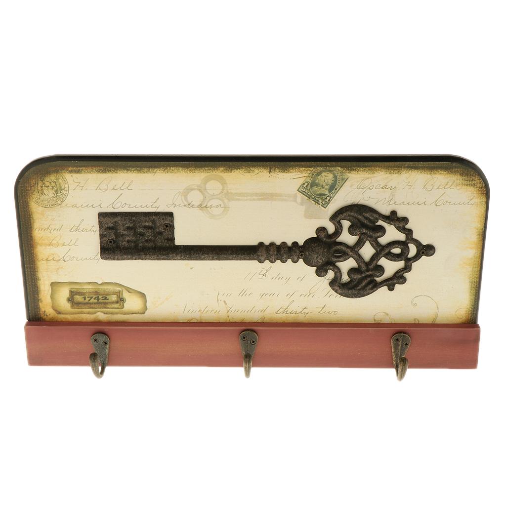Wall Mounted Coat Hooks, Coat Hooks 3 Hooks Coutry Style For Key Hat