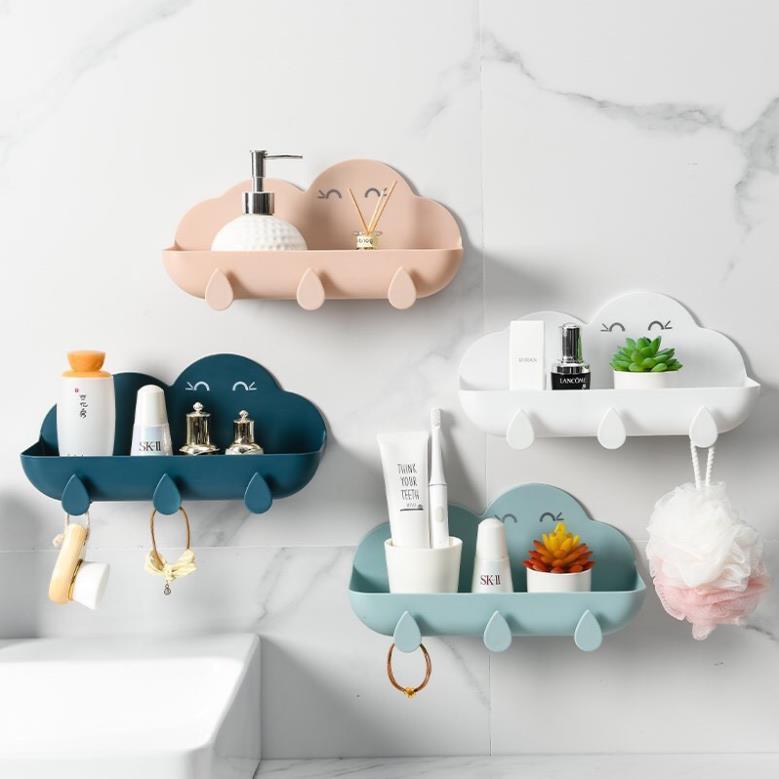 Dụng cụ ấn xà phòng, COMBO Kệ Đựng Đồ Nhà Tắm + Khay Đựng Xà Phòng Hình Đám Mây