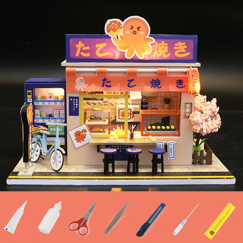 Handicraft Mini Dollhouse Kit Creative Room No Dust Cover For Kids Birthday Gift