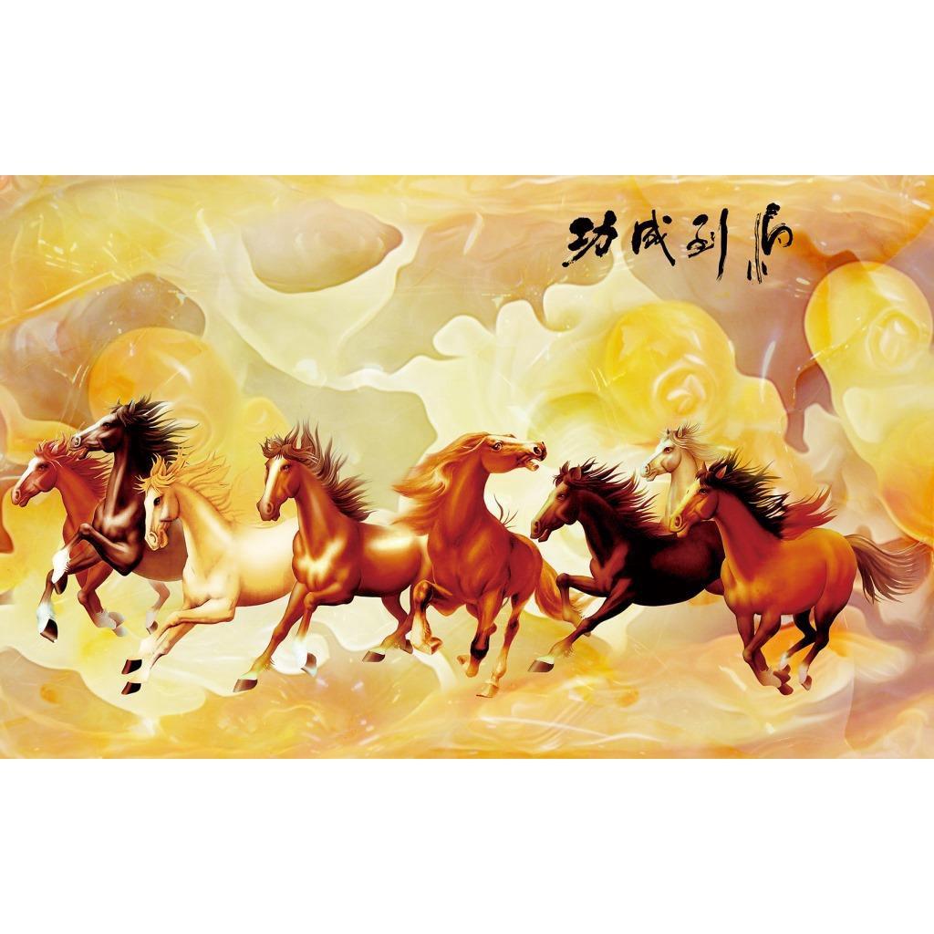 Tranh dán tường 3D Mã Đáo Thành Công - Tranh dán tường Bát Mã