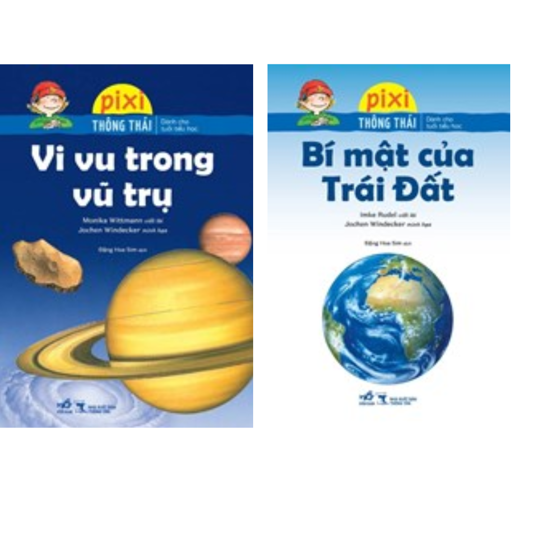 Combo Sách Hay Về Khoa Học Cho Thiếu Nhi: BỘ PIXI THÔNG THÁI - VI VU TRONG VŨ TRỤ+ BÍ MẬT CỦA TRÁI ĐẤT