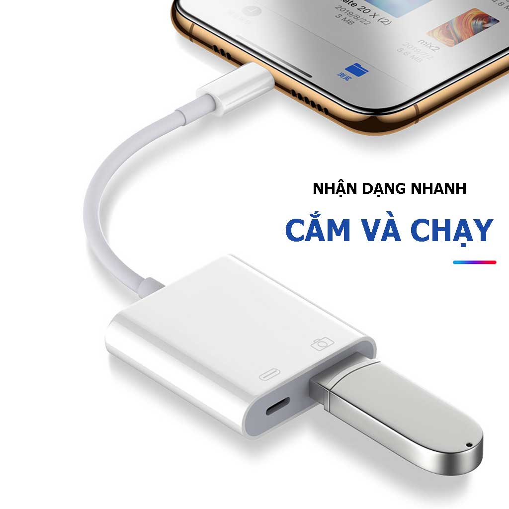 Bộ Chuyển Đổi Đa Năng 'Light' Sang USB 3.0, Cáp Chuyển đổi  'Light' Sang Cổng USB &amp; Cổng' Light' Tốc Độ Cao - Hàng chính hãng/ Hàng nhập khẩu