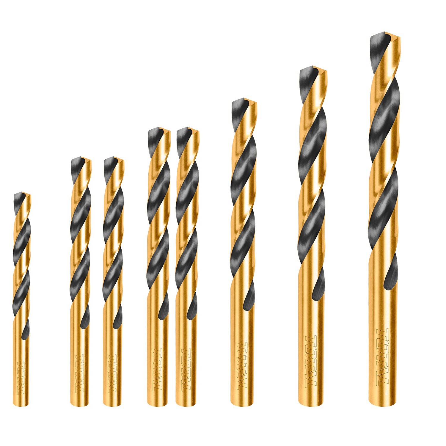 Bộ mũi khoan kim loại HSS 8 chi tiết size 2-8mm TOTAL TACSD0801 - Khoan tốt sắt, thép, độ cứng cao, chịu lực tốt