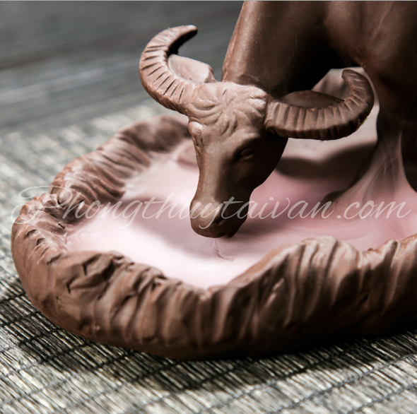 Thác khói TIỂU LINH ĐỒNG ngồi trên lưng trâu 16.5cm