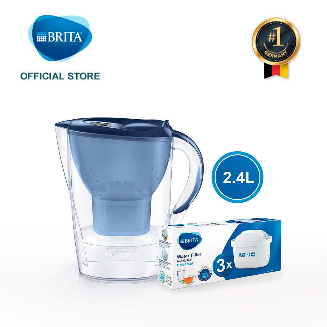 Combo Bình lọc nước BRITA Marella Cool 2.4L kèm Hộp 3 lõi lọc BRITA Maxtra Plus - Hàng Chính Hãng