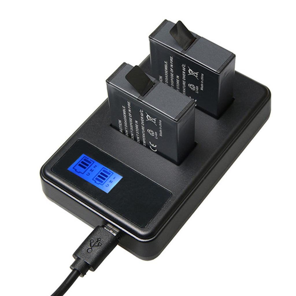 Dual USB Battery Dock Charger LCD Display + Mini Cable For GoPro HEro 6/5