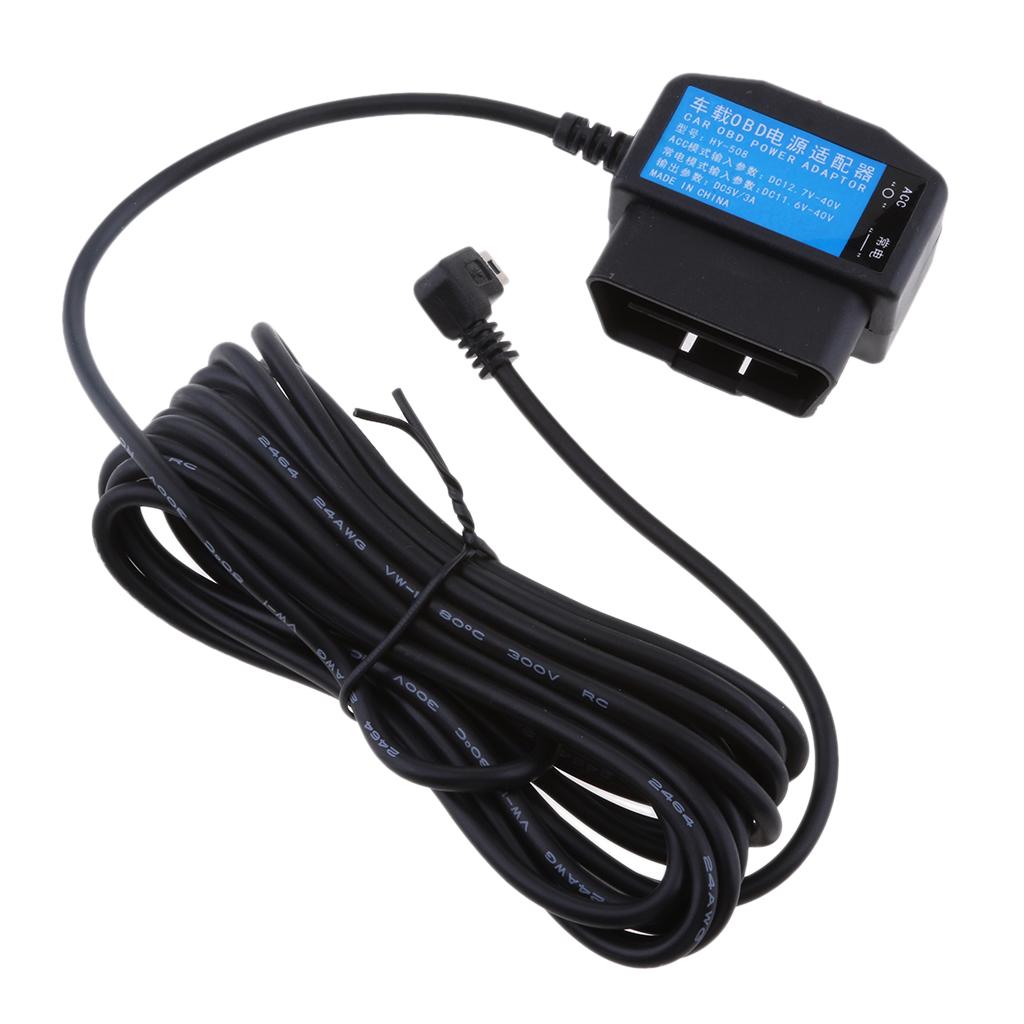 12/24V to 5V/3A Dash Cam / Car Video Recorder HardWire Kit DVR OBD Buck Line Free Shipping
