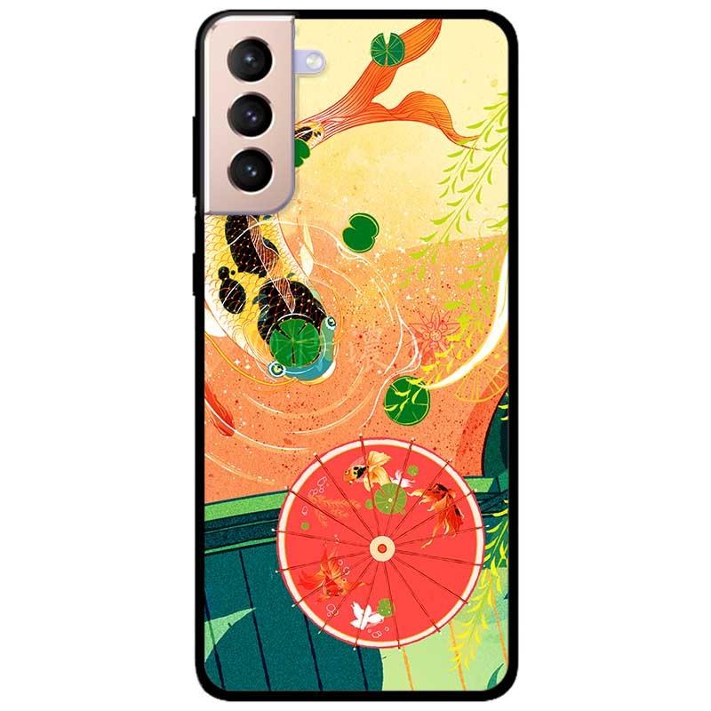 Ốp lưng dành cho Samsung Galaxy S22 - S22 Plus - S22 Ultra - mẫu Cá Chép Và Ô Đỏ