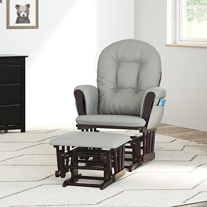 Ghế lắc thư giãn GLIDER CHAIR - Xám/Nâu C-CGL1BG