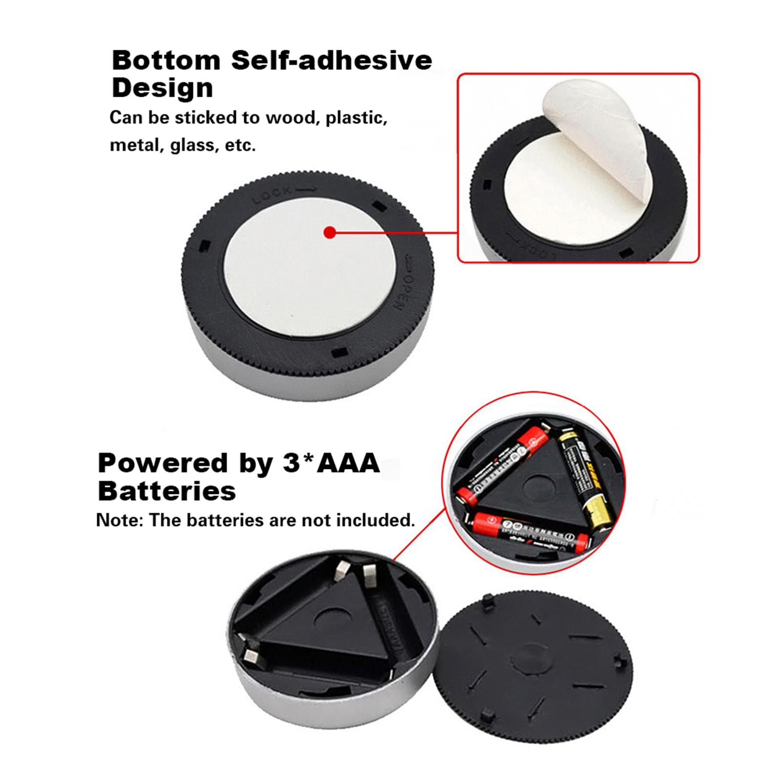 Đèn LED đêm tròn mini di động tích hợp 3 bóng cho xe hơi