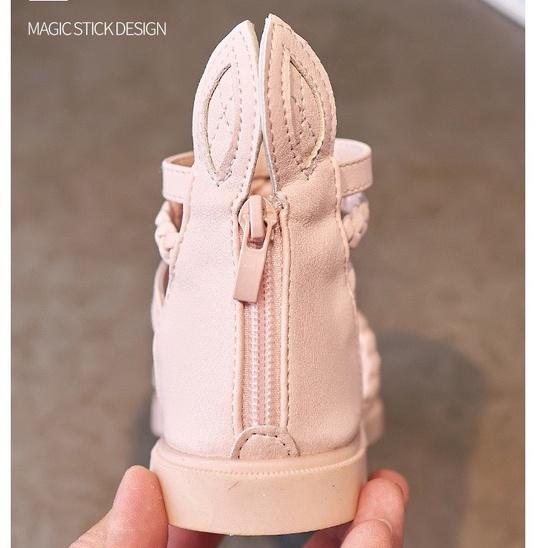 Giày Sandal Đế Mềm Kiểu Tai Thỏ Đáng Yêu Dành Cho Bé Gái Thiết Kế Đế Caosu Chống Trơn Trượt Phong Cách Hàn Quốc 010