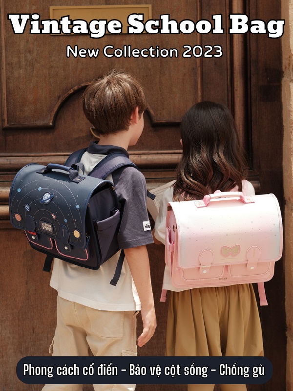 Balo chống gù Zoyzoii B66 Retro Series Backpack, cặp đi học cao cấp dành cho bé trai bé gái - Hàng chính hãng