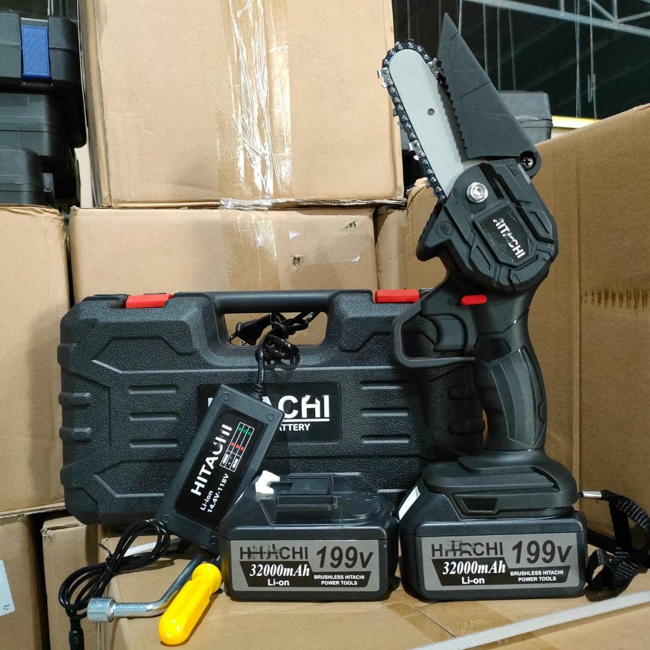 Máy Cưa Pin Chuyên Dụng - Máy Cưa Pin 199V - Cưa Xích Cầm Tay chạy Pin 10 cell Siêu Khỏe