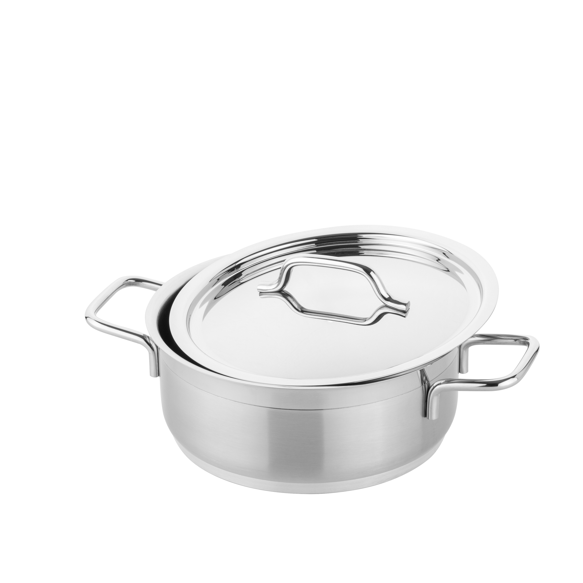 Soong Nồi Inox Cao Cấp Đáy từ 3 Lớp Thân Cao 2 Lớp Nắp Inox 16x8cm 1.5lL Berndorf Sandrik - Stainless Steel Casserole with Lid