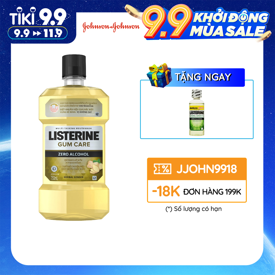 Nước súc miệng giúp nướu chắc khỏe Listerine Gum Care 750ml/chai