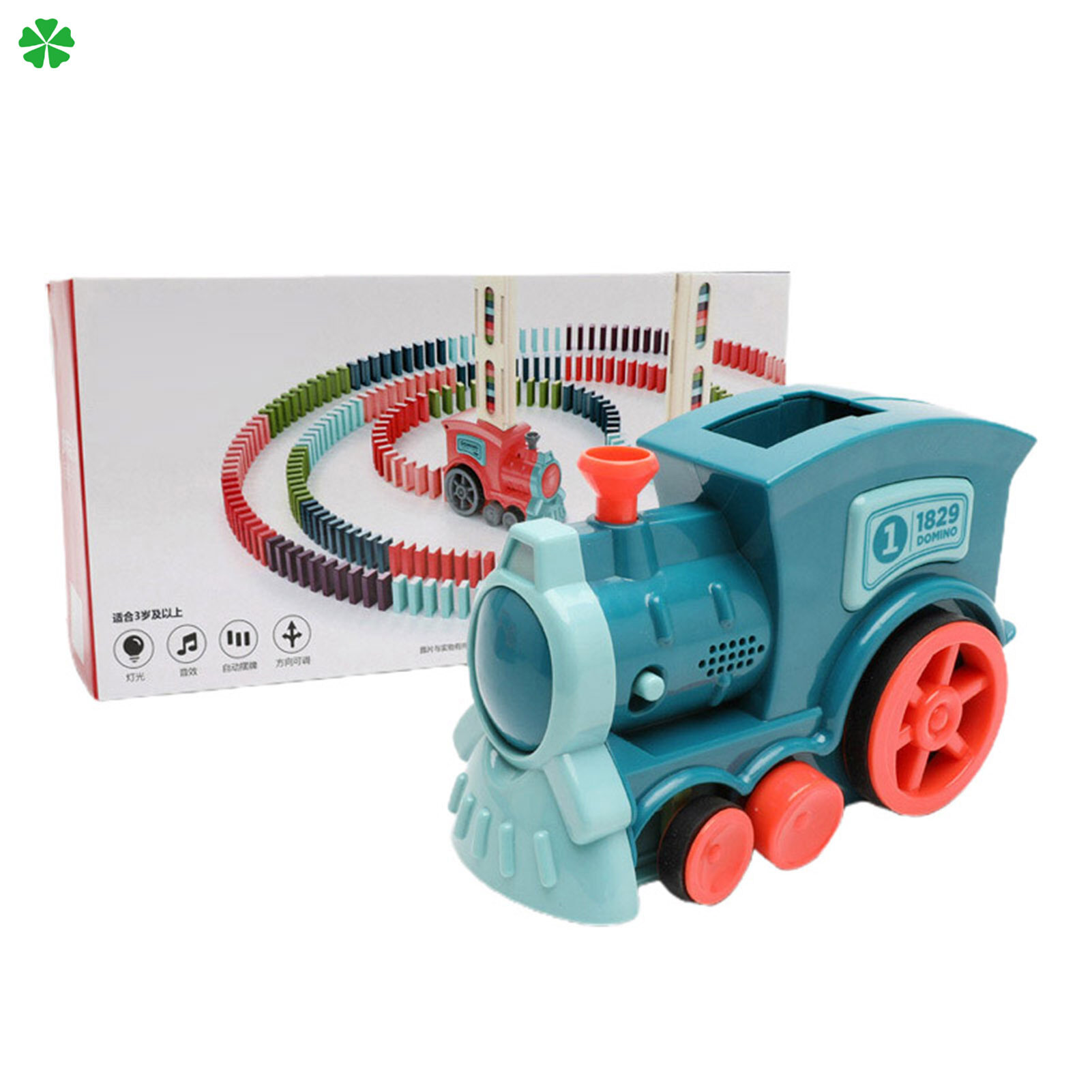 Đồ chơi lắp ráp, sáng tạo - Bộ Tàu Xe lửa Domino_Train, Tào hỏa thả domino có nhạc, trò chơi xếp hình cho bé Hàng chính hãng