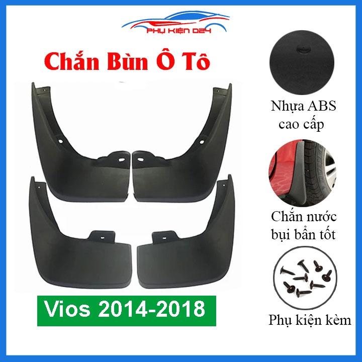 Bộ 4 chắn bùn chuẩn cho xe Vios 2014-2015-2016-2017-2018 (kèm bộ ốc)