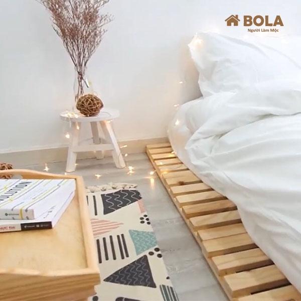 Giường Ngủ Pallet Gỗ Thông Gấp Gọn Bola