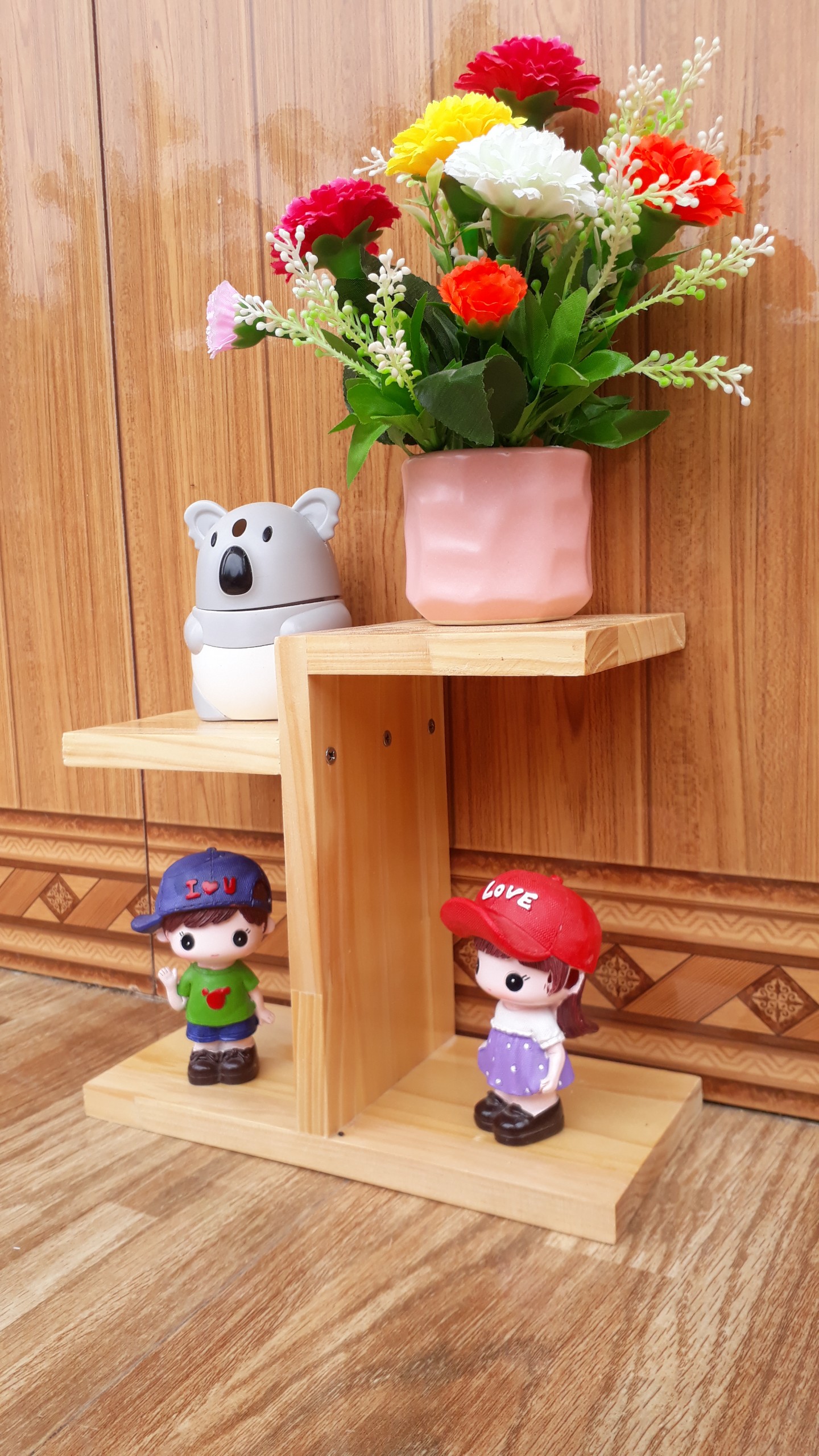 Kệ Để Bàn Hoa và cây cảnh Giá Đỡ Đứng sang trọng gỗ tự nhiên sơn PU kích thước 30x25x12 cm