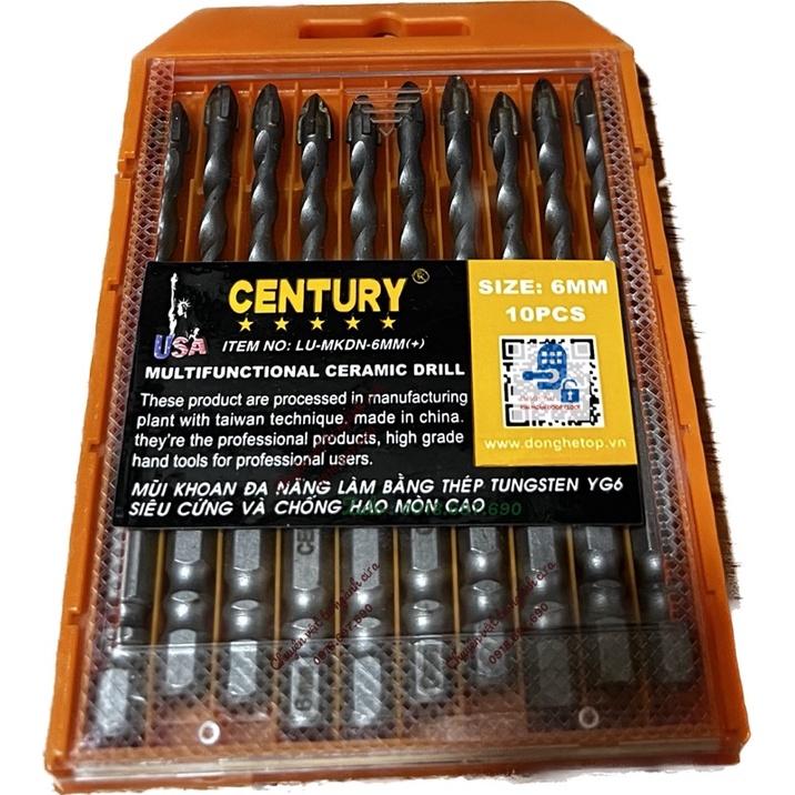 Mũi khoan đa năng 6mm 4 cạnh chuôi LỤc giác CENTURY