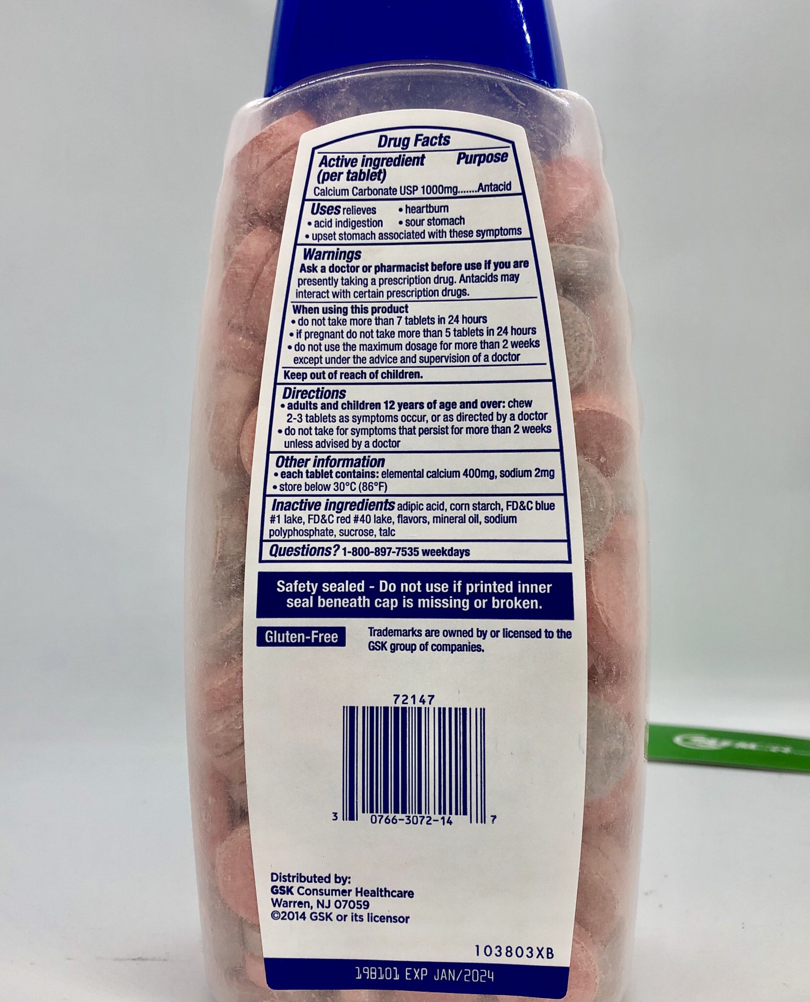 Thực phẩm bổ sung TUMS Antacid Assorted Berries 265 viên nhập Mỹ