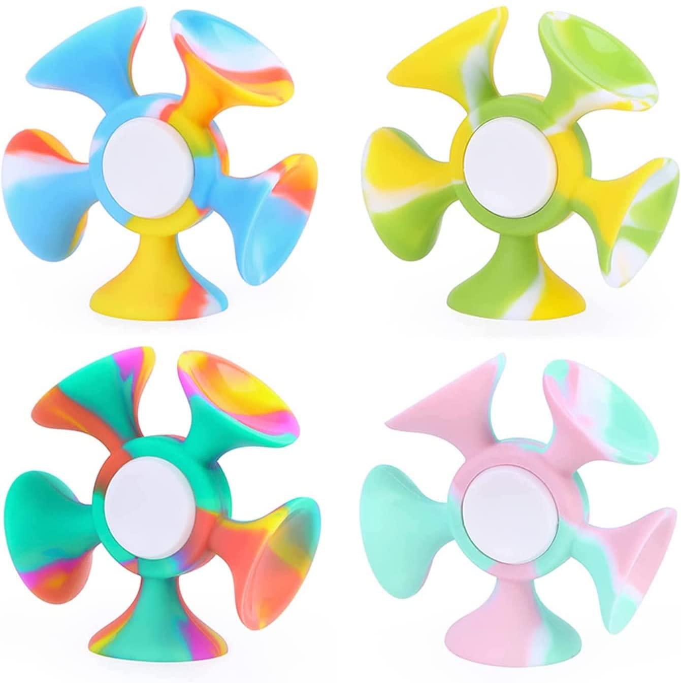 Đồ chơi, Spiners/Darts/Bánh hút đồ chơi, 4 miếng đồ chơi đồ chơi tay căng thẳng đầy màu sắc silicon, đồ chơi đồ chơi đồ chơi cho người lớn và trẻ em từ 3 năm