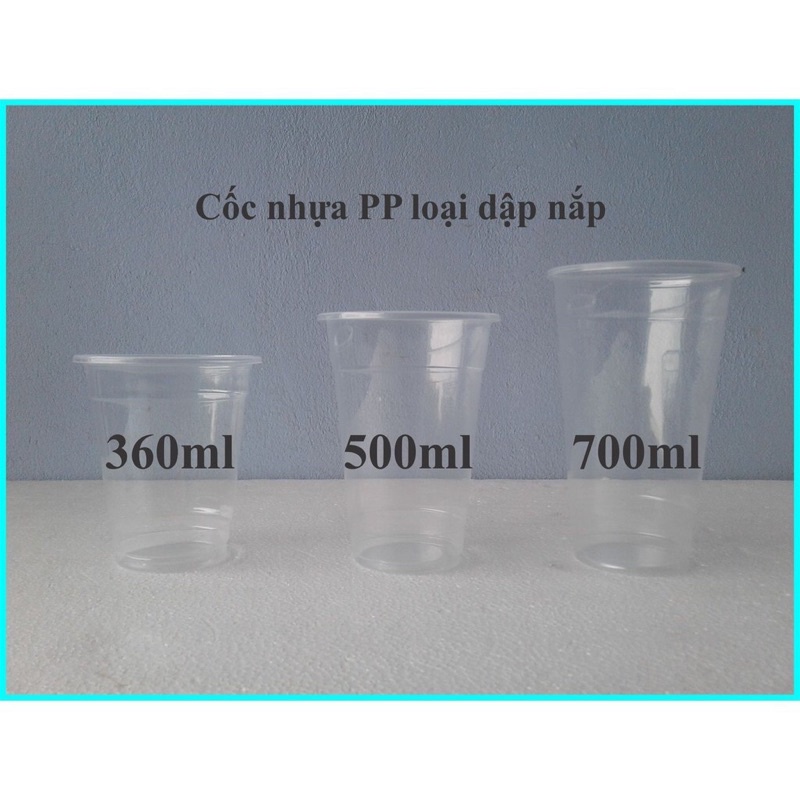 Cốc Nhựa  Pet PP 500ml Dày Dặn, Chịu Được Nóng Lạnh Có Thể Dùng Nắp Hoặc Màng Dập