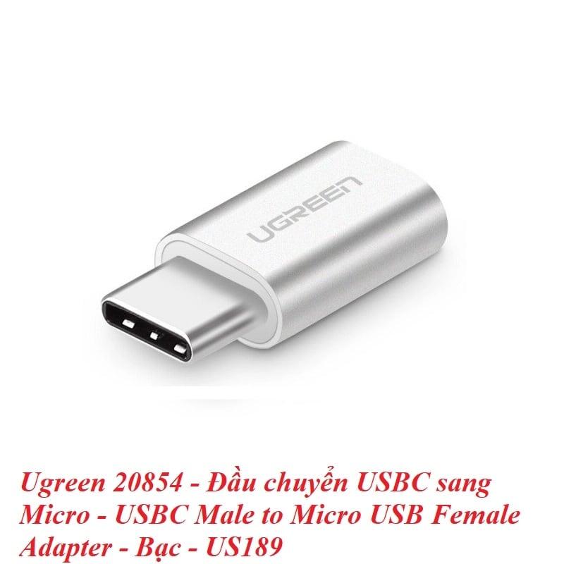 Ugreen UG20854US189TK Màu Trắng Đầu chuyển đổi TYPE C sang MICRO USB vỏ nhôm cao cấp - HÀNG CHÍNH HÃNG