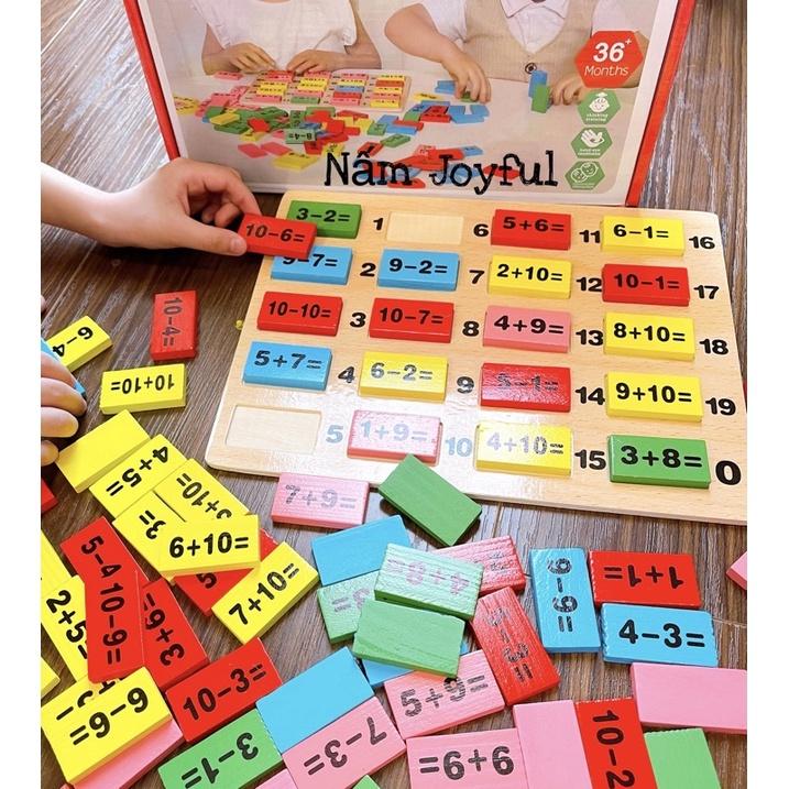 Bộ đồ chơi gỗ Domino học toán cho bé 3 tuổi+