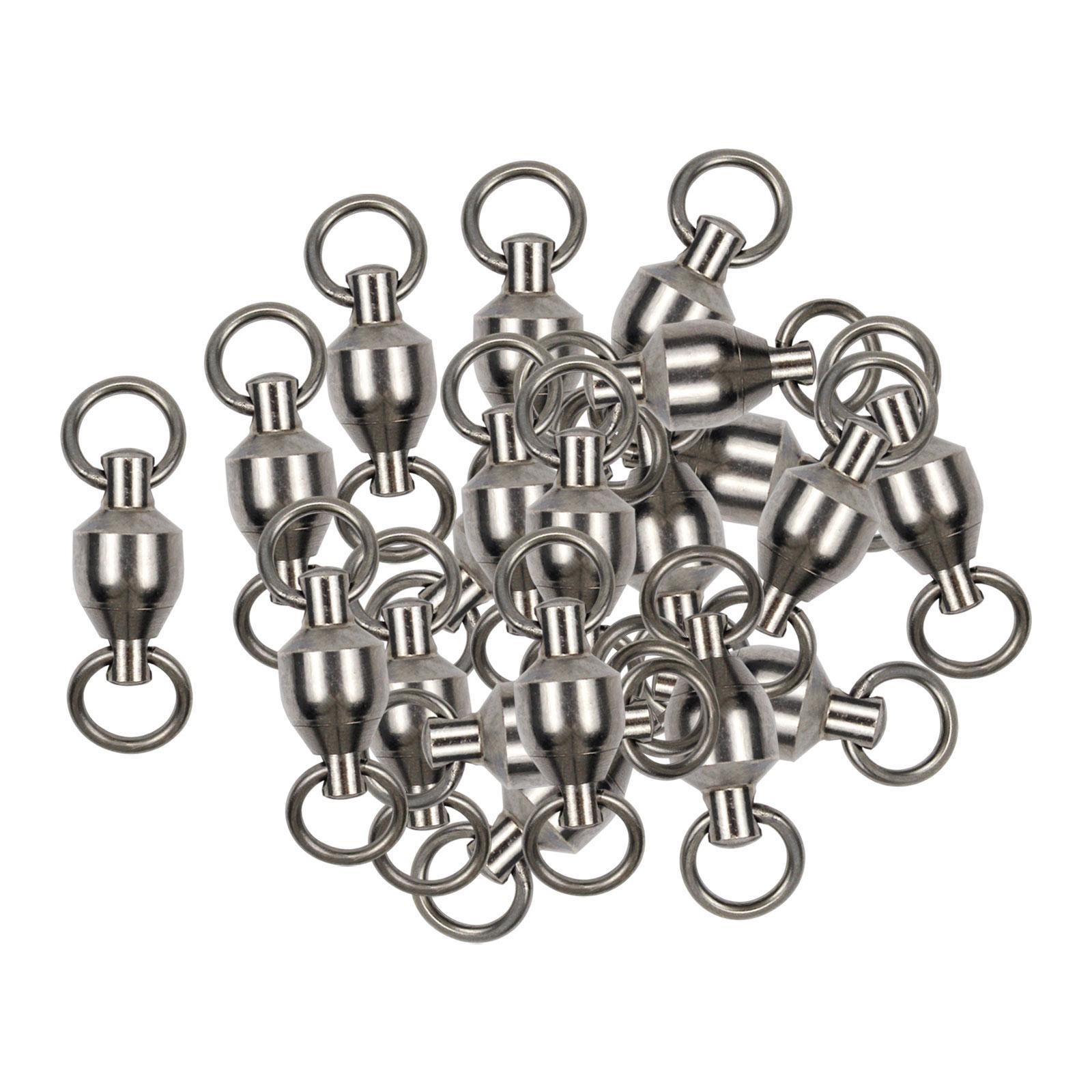 20x Fishing Swivels, Ball Bearing Swivels, Small Reusable High Strength for Freshwater Saltwater Barrel Swivels, Gray