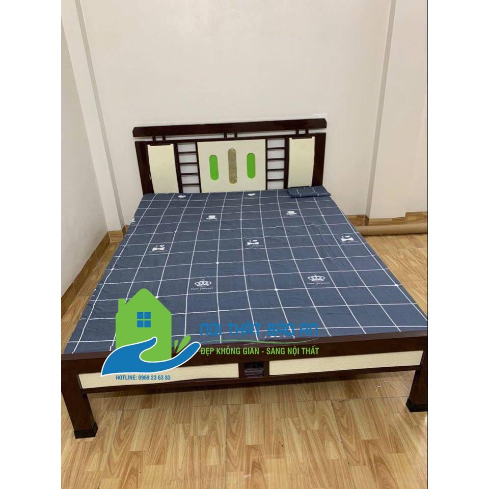 Giường sắt kiểu hộp cách điệu đầu giường nhiều kích thước