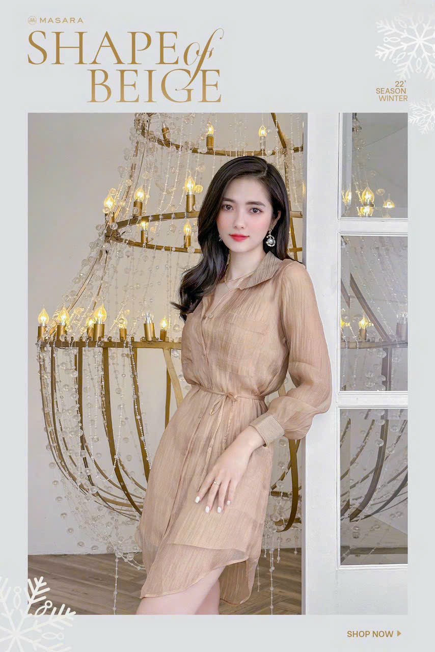ĐẦM SƠ MI TƠ GÂN CAO CẤP CỘT DÂY EO MÀU Y HÌNH