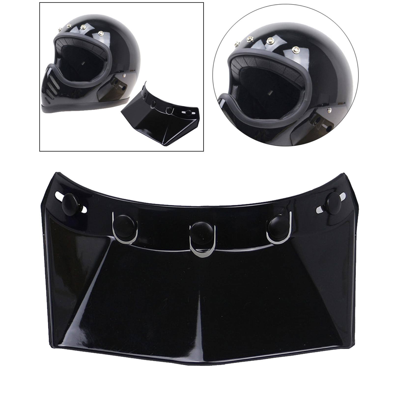 3PCS Retro 5-Snap Bubble Adjustable Visor Peak Replace for Motorcycle Helmet