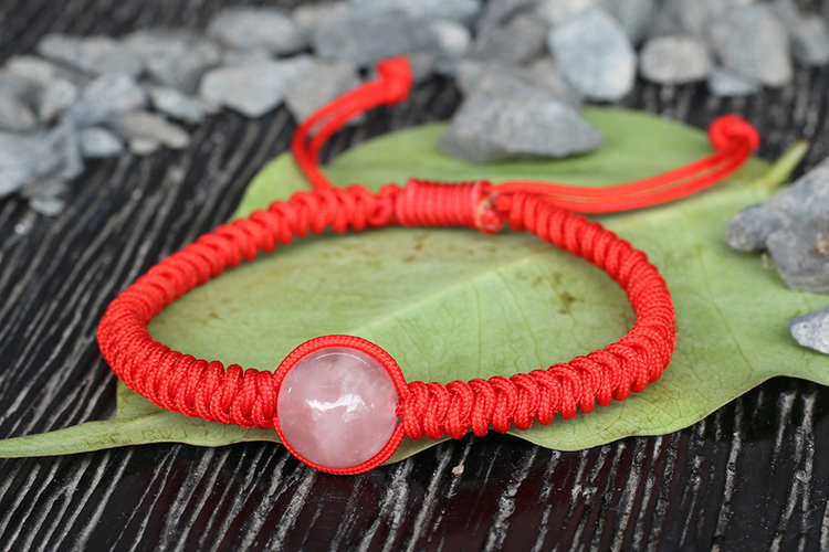 Vòng Tay Kết Dây Hạt Đá Thạch Anh Hồng Ngọc Quý Gemstones GA15