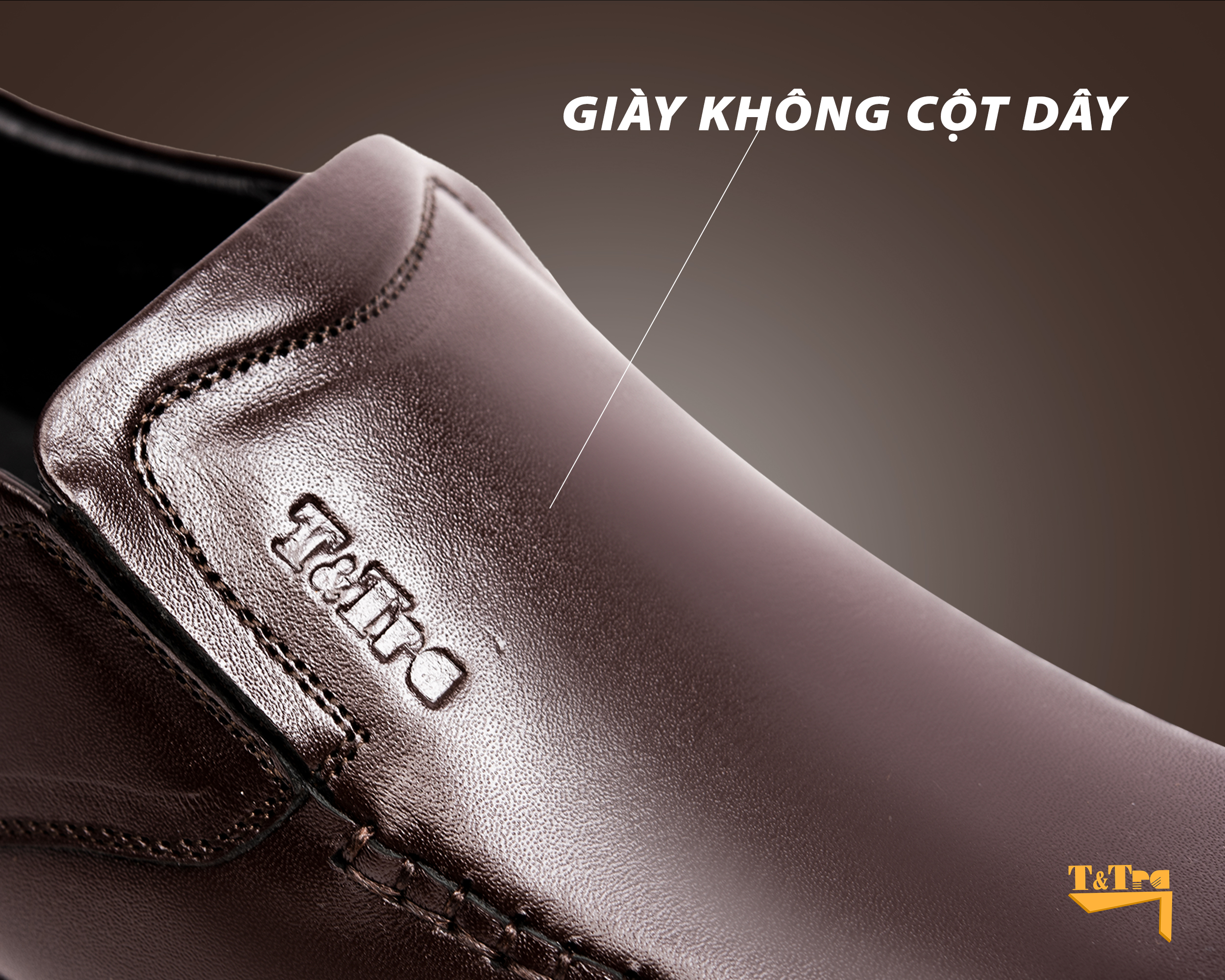 Giày Tăng Chiều Cao Nam T&TRA Tăng Cao 5Cm- S1064 Nâu Tối- Chất Liệu Da Bò Cao Cấp, Đế Cao Su Đúc, Phần Tăng Cao Ẩn Bên Trong