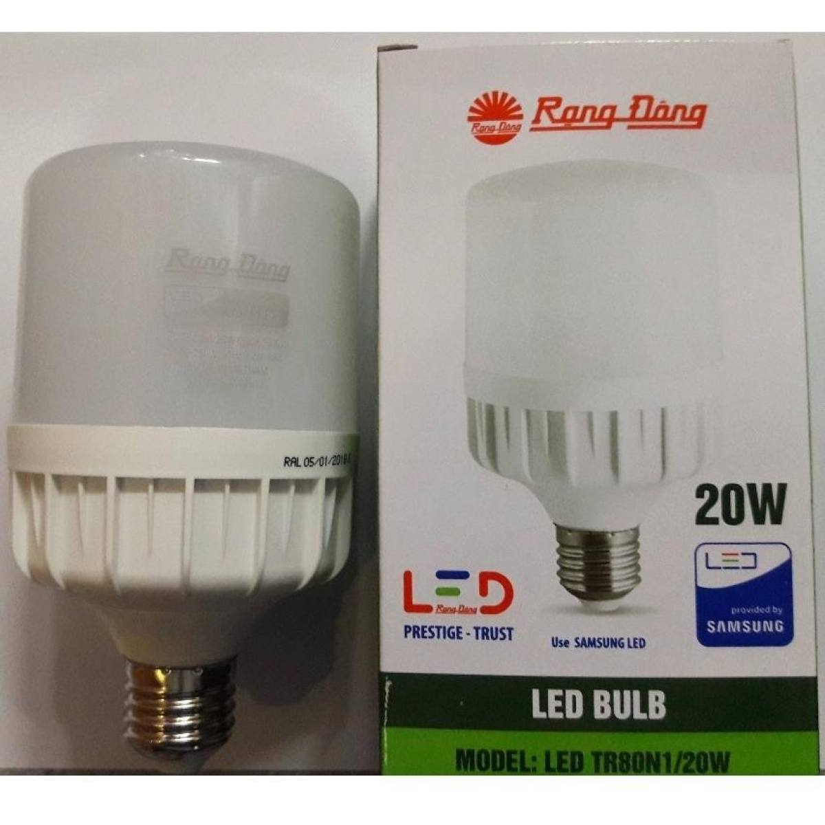 Bóng Đèn LED BULB Trụ Nhôm Đúc 20W Rạng Đông Model: TR80NĐ2/20W.H