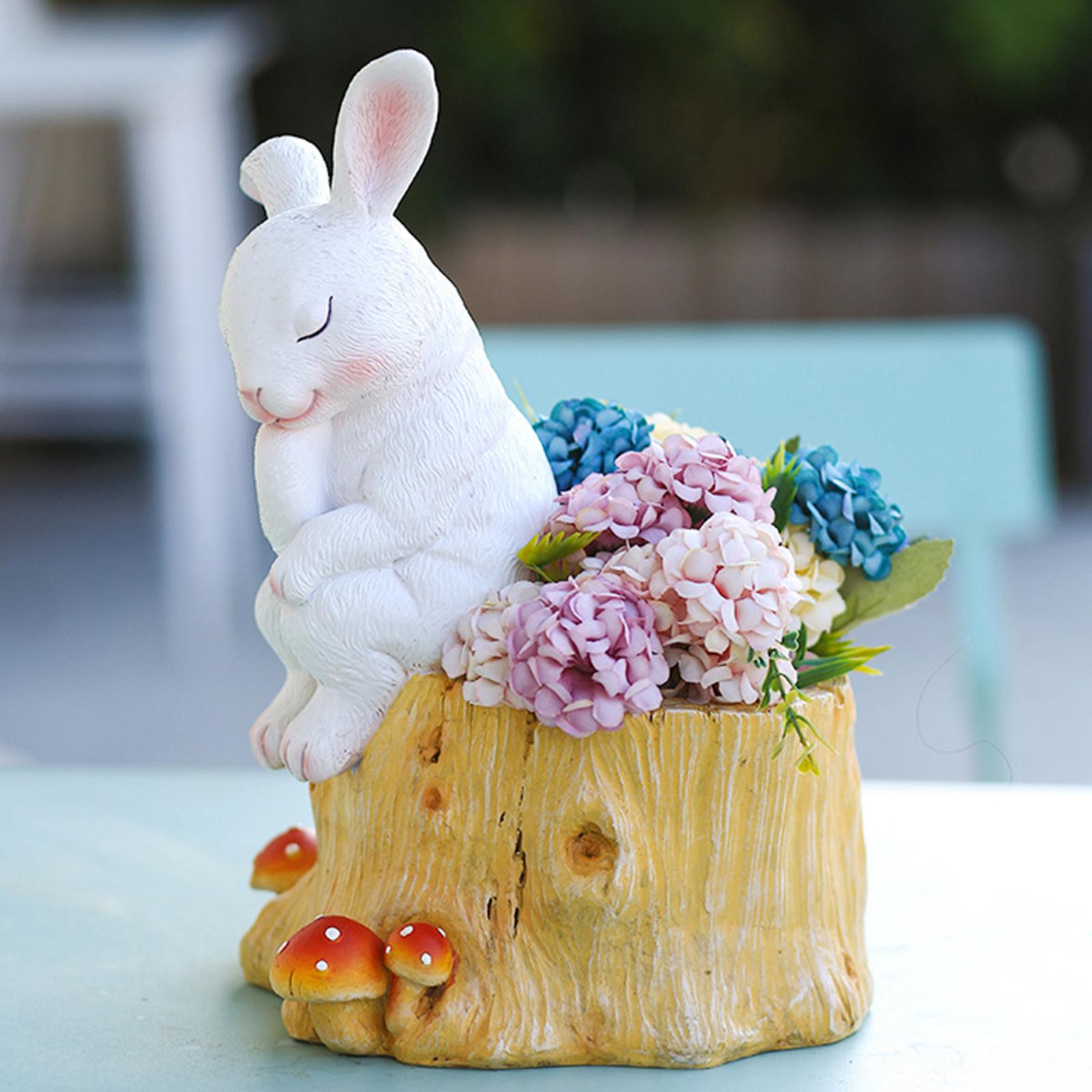 Succulent Planter Pot Bonsai Holder Bunny Flowerpot Patio Decor Ornament