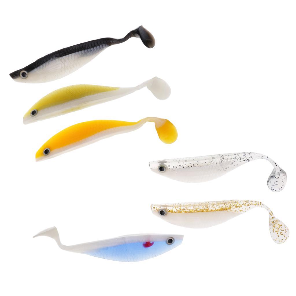 6pcs Soft Plastic Fishing Lure Bass Bait Artificial Bait Tackle 11.5cm/11g Made of high quality material durable to use