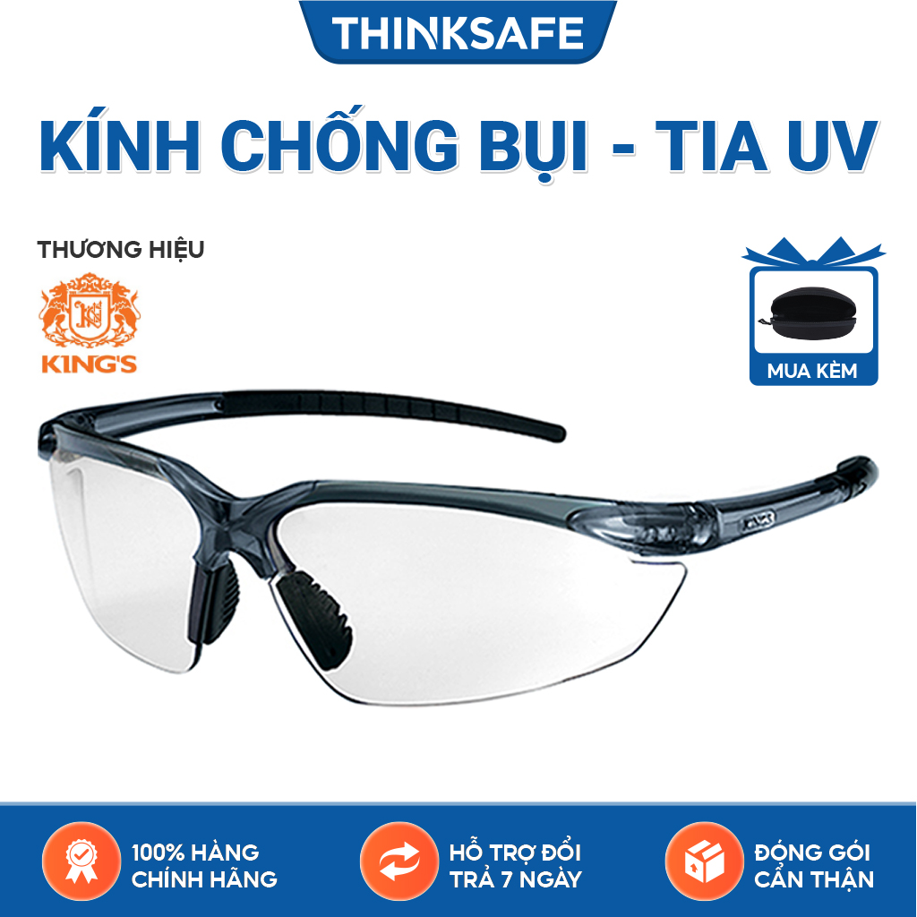 Kính bảo hộ King's KY711 kính chống bụi, trầy xước, mắt kính chống tia UV (trắng trong) 