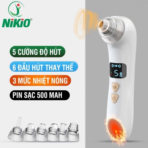 Máy Hút Mụn Cầm Tay Nikio NK-220 - Camera Hỗ Trợ Soi Da - Có 6 Đầu Hút Cải Tiến Mới, Hút Sạch Mọi Loại Mụn - Pin Sạc Tiện Lợi