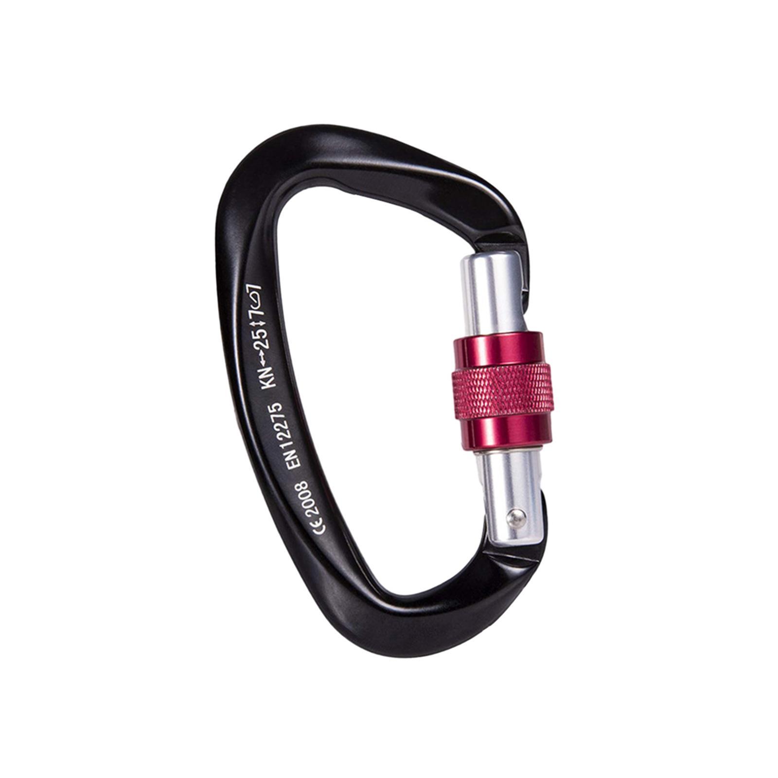 D Shaped Carabiner Buckle Small Carabiner Clip for Rappelling Caving Camping