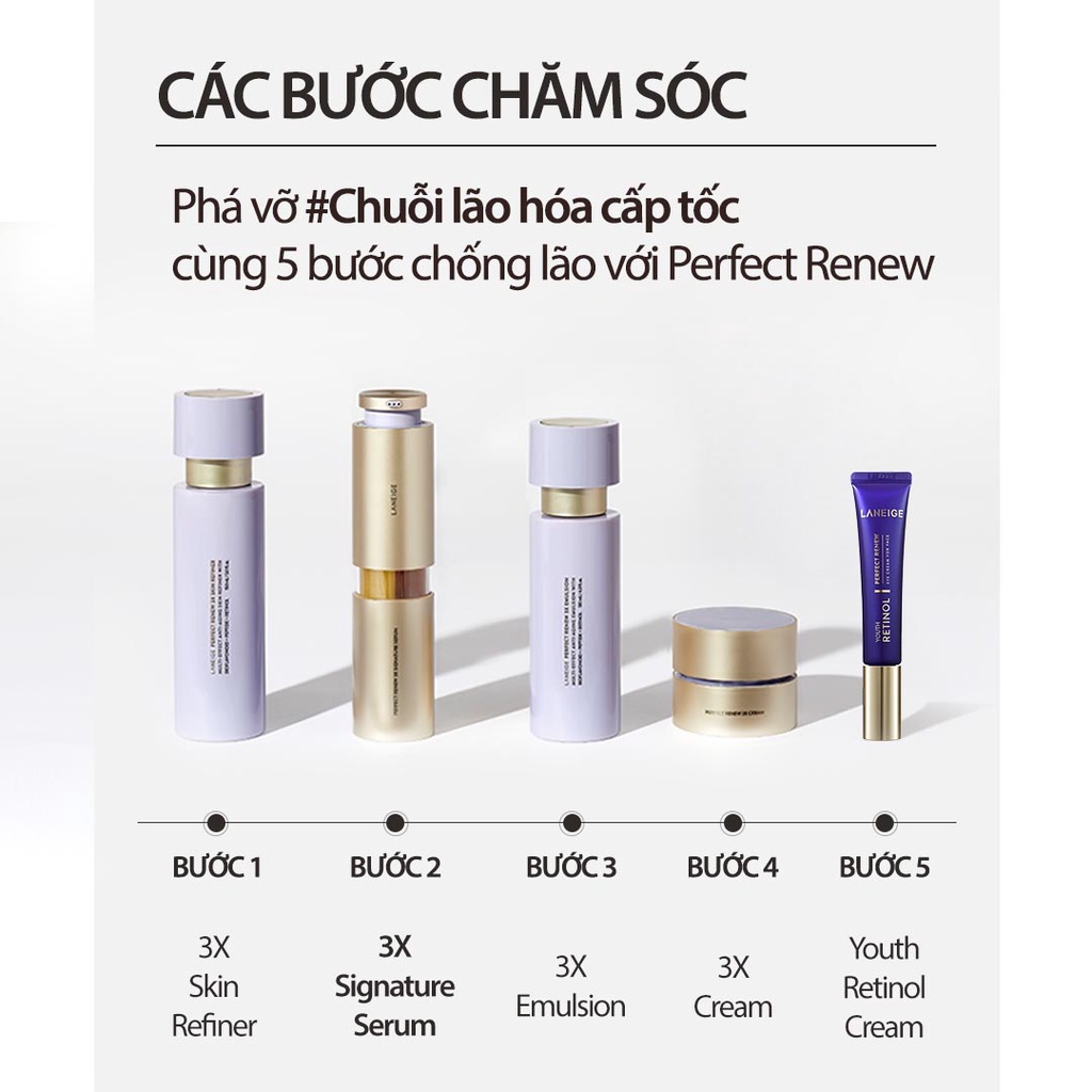 Tinh chất chống lão hóa 3 hoạt chất Laneige Perfect Renew 3X Signature Serum 40ml