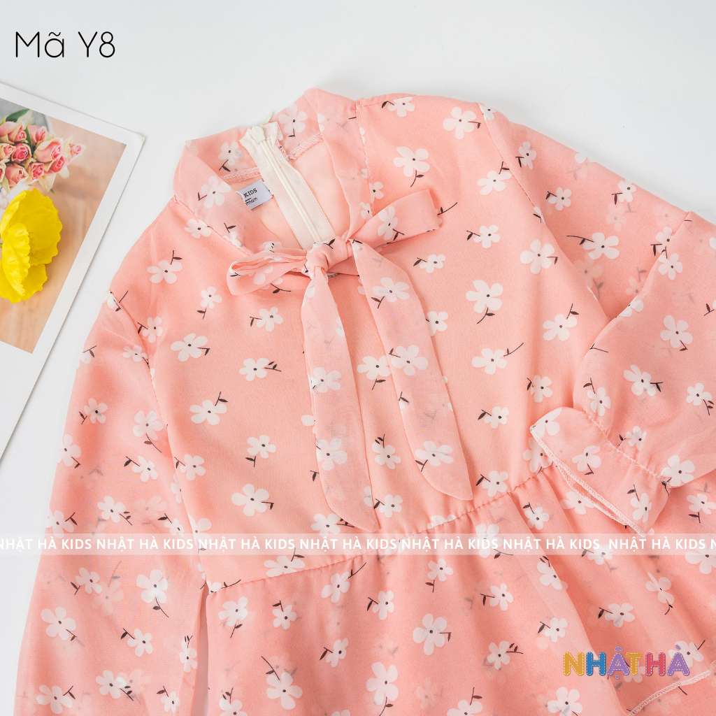 Váy công chúa hè bé gái Y8 size đại 11 - 45kg chất liệu voan tơ lụa thoáng mát
